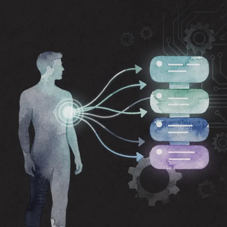 AI Workflow Automation — a person directing automated workflow pipelines